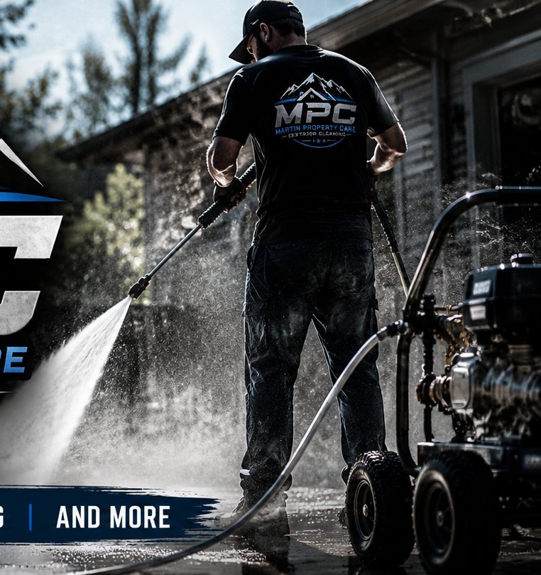 Martin Property Care at work with professional cleaning equipment
